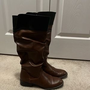 Black/Brown knee high boots